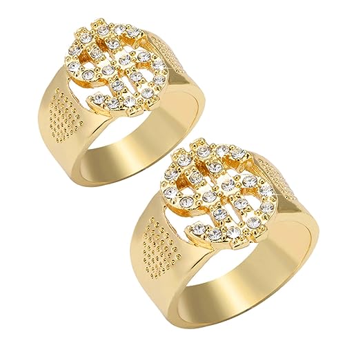 Hohopeti 2 Stück Hip Hop Finger Ringe Herren Goldfarben Schmuckstücke Stylische Knöchelring Geschenkidee für Männer und Hohopeti 2 Stück Hip Hop Finger Ringe Herren Goldfarben Schmuckstücke Stylische Knöchelring Geschenkidee für Männer und von Hohopeti