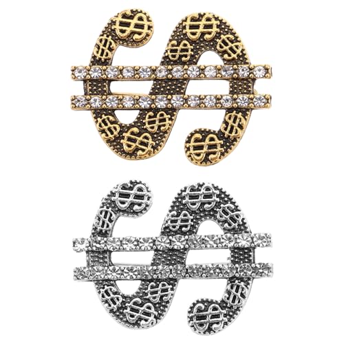 Hohopeti 2 Stück Kreative Dollarzeichen Broschen Strass für Männer Dekoration für Shirts Jacken Mützen und Events Hohopeti 2 Stück Kreative Dollarzeichen Broschen Strass für Männer Dekoration für Shirts Jacken Mützen und Events von Hohopeti