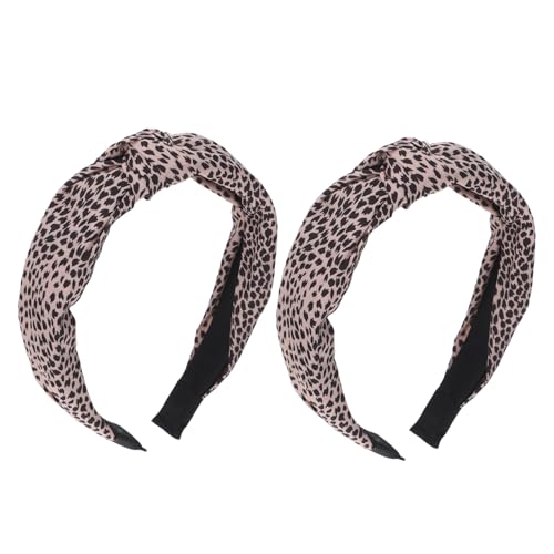 Hohopeti 2 Stück Leopardenmuster Stirnband Damen Breit Geknotet Atmungsaktiv Hoher Sitz Sommer Haarreif Modisch Vielseitig für Alltag und Party von Hohopeti
