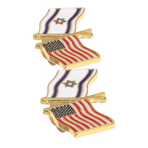 Hohopeti 2 Stück Metallbroschen Israel Usa Flagge Anstecknadeln Patriotisch Leichte Widerstandsfähige Kleidungsbroschen Wiederverwendbar Sicher und Einfach zu Befestigen für Freizeit und von Hohopeti