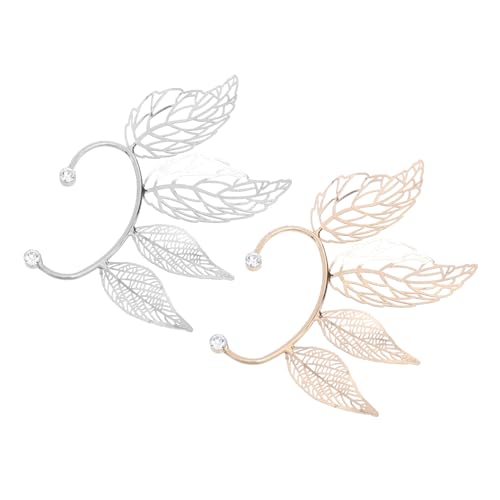 Hohopeti 2 Stück Modische Ohrclips Große Hohle mit Strass Verziert nicht Piercings Langlebige Kupfer Ohr Manschetten für Damen für Geburtstag Hochzeit Club und Party von Hohopeti