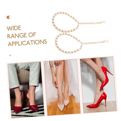 Hohopeti 2 Stück Perlen Fersengurte für High Heels Damen Anti rutsch Schuhband Dekorativer Schuhschmuck Pumps Zubehör für Sicheren Halt und Modischen Look von Hohopeti