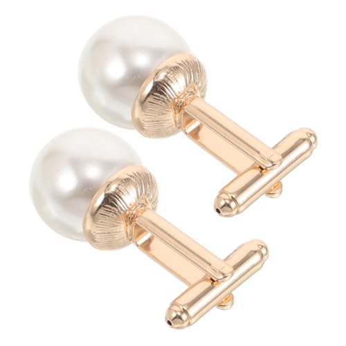 Hohopeti 2 Stück Perlen Manschettenknöpfe French Cufflinks für Herren Business Hemd Elegante Langlebige Manschettenknöpfe aus Zinklegierung Passend zu Französischen Hemden Vielseitig für von Hohopeti