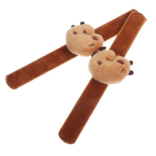 Hohopeti 2 Stück Plüsch Snap Armband mit Niedlichem Capybara Motiv Weiches Gefülltes Tier Schnapparmband für Lustiges Partyspielzeug für Mädchen und Jungen Festival und Geburtstagsgeschenk von Hohopeti