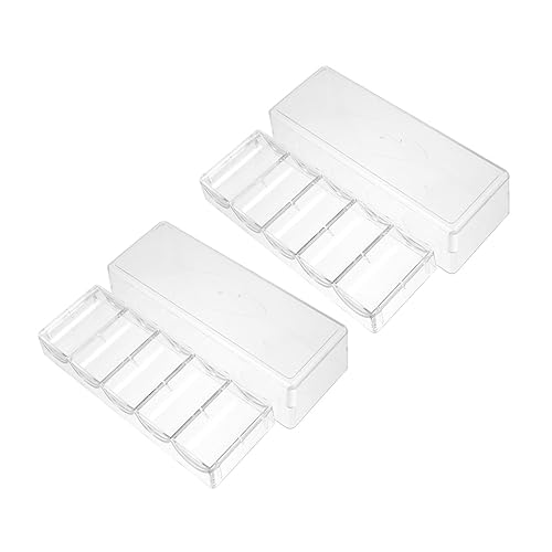 Hohopeti 2 Stück Poker Chip Rack Teiliges aus Leichtem Transparentem mit Fächern und Abdeckung Praktischer Chips Organizer für Stabiles Aufbewahrungsfach für Zuhause und Reisen von Hohopeti