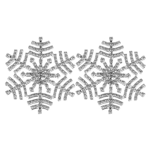 Hohopeti 2 Stück Rhinestone Schneeflocken Broschen Modische Sicherheitsnadeln aus Langlebiger Legierung Dekorative Schal Kleid Anstecker für Damen Vielseitiges Accessoire für Kleidung und von Hohopeti