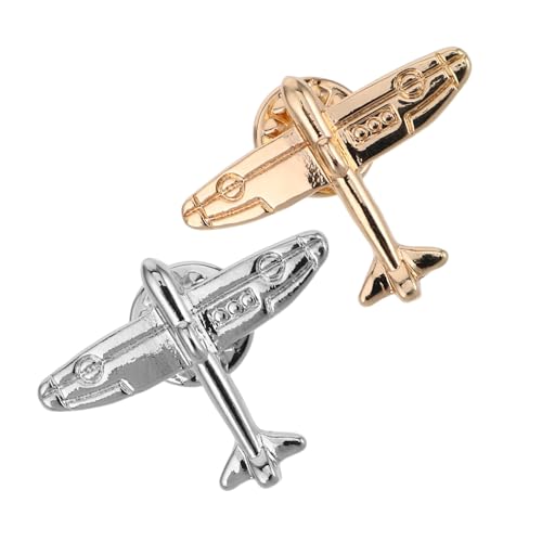 Hohopeti 2 Stück Stylische Flugzeug Broschen Unisex Anstecknadeln Modisch Leicht Vielseitig für Anzüge Hemden Flugzeugfans Pin Abzeichen Accessoire Herren Damen von Hohopeti