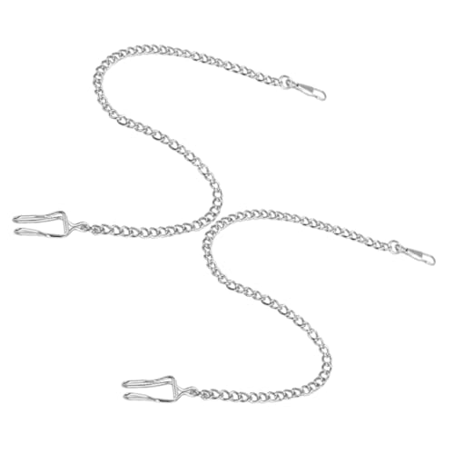 Hohopeti 2 Stück Taschenuhrkette Teilig Silber Verstellbar Schmuckkette für Herren Jeans Gürtel Schlüsselanhänger Vielseitig Einsetzbar Modisches Accessoire von Hohopeti