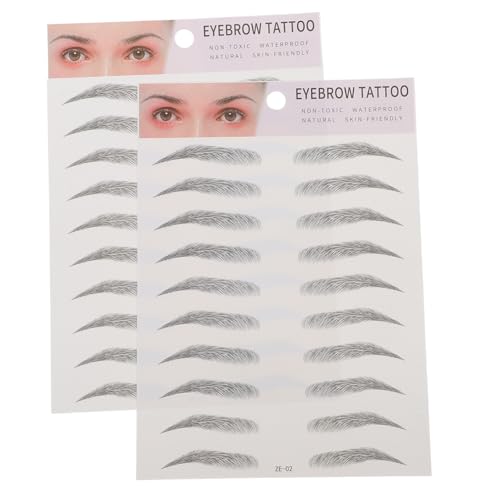 Hohopeti 2 Stück Teiliges Augenbrauen Transfer Sticker Künstliche Augenbrauen Aufkleber Natürlich Wirkendes Brow Tool für Männer und Frauen Einfach Anzuwenden Langlebig bei Dünnen oder von Hohopeti