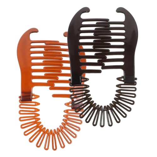 Hohopeti 2 Stück Teiliges Banane Haarclips für Frauen Leichte Sichere Kunststoff Haarklammern in Schwarz und Kaffee für Langes Dickes Haar Zuverlässiger Griff für Alltag Party und Hochzeit von Hohopeti