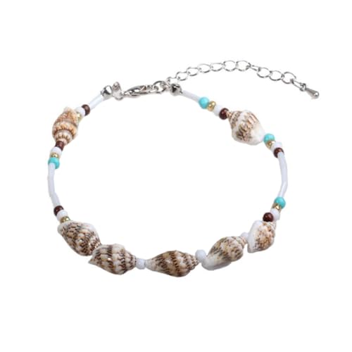 Hohopeti 2 Stück Teiliges Boho Fußkettchen Damen Muschel Anklet mit Kreativem Fußanhänger Verstellbare Strandkette Schmuck für Frauen und Mädchen von Hohopeti