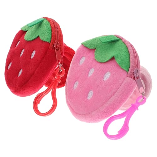 Hohopeti 2 Stück Teiliges Erdbeer Schnapparmband Slap Armbänder Obst Design Weiches Plüsch Schnappband Party Mitgebsel für Mädchen und Jungen von Hohopeti