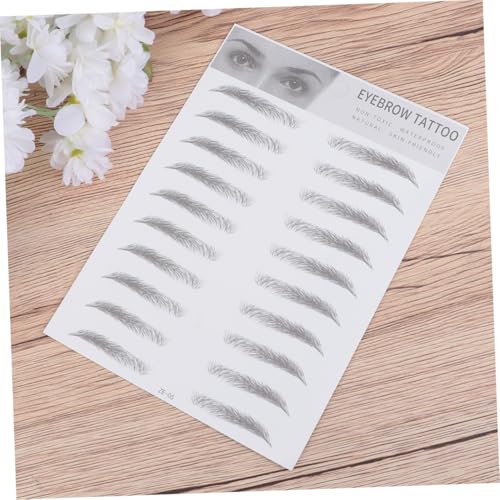 Hohopeti 2 Stück Teiliges Eyebrow Tool mit Künstlichen Haarähnlichen Augenbrauenaufklebern Einfach Anzuwenden Wasserfest für Männer und Frauen für Dünne oder Lichte Augenbrauen von Hohopeti