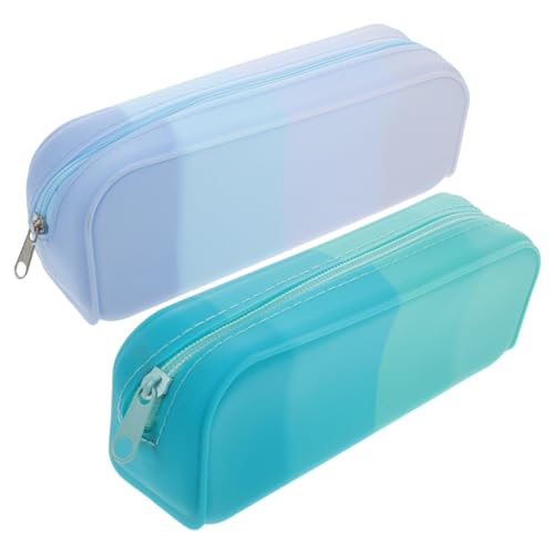 Hohopeti 2 Stück Teiliges Federmäppchen aus Hochwertigem Silikon Großes Fassungsvermögen Leicht und Tragbar Bunte Stifttasche für Schule und Studium Ästhetisch und Praktisch für Stifte von Hohopeti