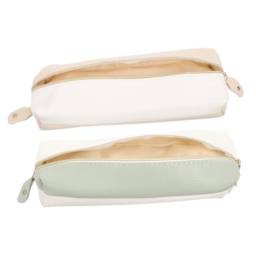 Hohopeti 2 Stück Teiliges Federmäppchen mit Doppelreißverschluss Schlankes Kleines Stifteetui mit Großer Kapazität Robustes Schreibwarenetui für Schule Büro und Alltag Zufällige Farbe von Hohopeti