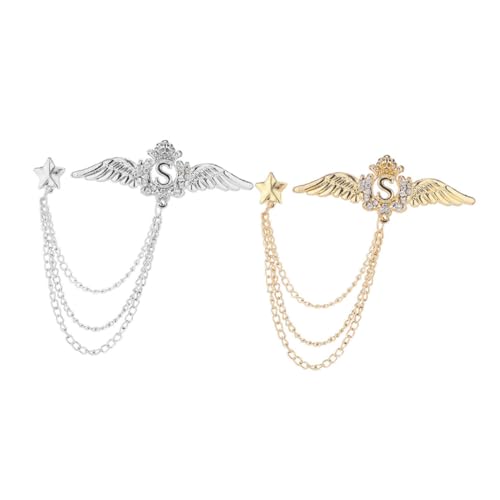Hohopeti 2 Stück Teiliges Flügelbroschen mit Stern design Elegante Anstecknadeln aus Sicherem Material Modische Kleidung Accessoires für Anzüge Taschen Schals Praktische Geschenkidee Hohopeti 2 Stück Teiliges Flügelbroschen mit Stern design Elegante Anstecknadeln aus Sicherem Material Modische Kleidung Accessoires für Anzüge Taschen Schals Praktische Geschenkidee von Hohopeti