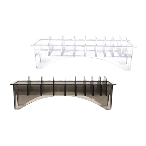 Hohopeti 2 Stück Teiliges Limit Kamm Organizer Robuste Haarschneider Aufbewahrungsbox für Friseurbedarf Platzsparender Salon und Barber Kammhalter Transparenter und Schwarzer Haarwerkzeug von Hohopeti