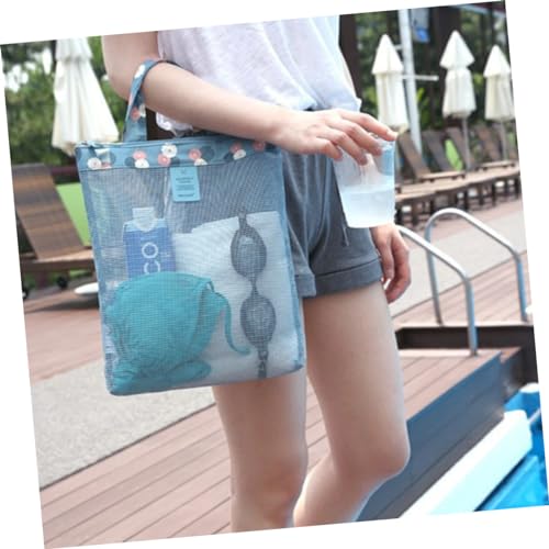 Hohopeti 2 Stück Teiliges Mesh Strandtaschen Leicht und Strapazierfähig Große Kapazität für Badetücher Schuhe und Vielseitige Netz Aufbewahrungstaschen für Sommerurlaub und Strandreise von Hohopeti