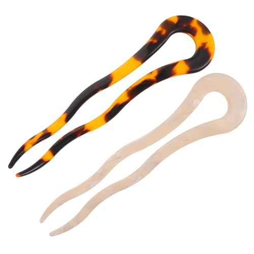 Hohopeti 2 Stück U förmige Haarnadeln Französischer Stil Haargabeln für Dutt und Chignon Damen Haarschmuck Elegant Vielseitig für Alltag Party und Festival Geeignet von Hohopeti