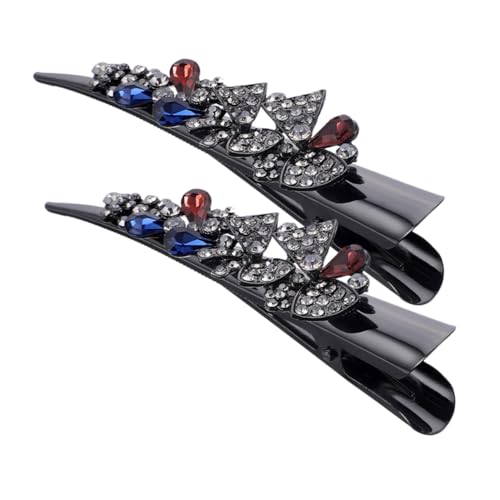 Hohopeti 2 Stück Vintage Haarklammern mit Strasssteinen Große Dekorative Metall haarspangen für Frauen Funkelnde Haarclips für Eleganten Haarschmuck und Festliche Frisuren von Hohopeti