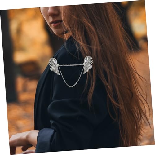 Hohopeti 2 Stück Vintage Kragenspange mit Engelsflügeln und Quasten Pullover Clip für Strickjacke und Hemd Elegante Brosche für Damen und Herren Antikes Silber und Bronze Modisches von Hohopeti