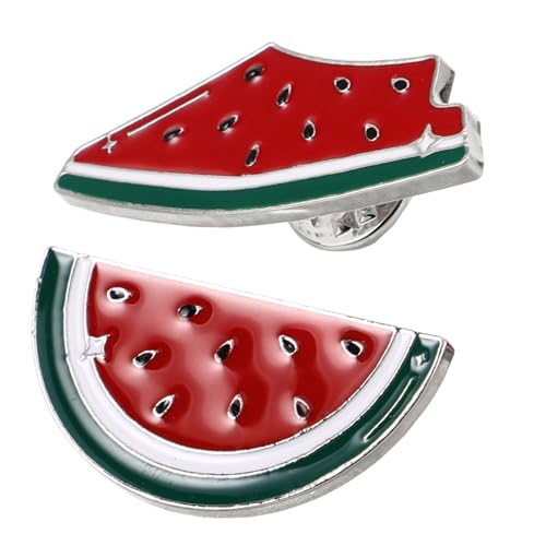Hohopeti 2 Stück Wassermelonen Broschen Cartoon Anstecknadeln Niedliche Revers und Kleidungsschmuck Leichter Lapel Clip für Alltag Party für Damen und Freunde von Hohopeti