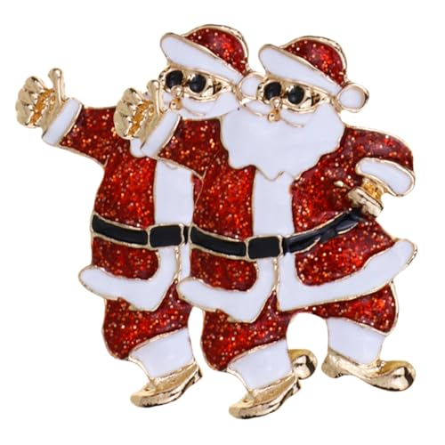 Hohopeti 2 Stück Weihnachtsbrosche Santa Claus Anstecknadeln Farbenfrohe Weihnachtsdeko für Damen Modische Kleidung Schmuck Weihnachten Brustschmuck von Hohopeti