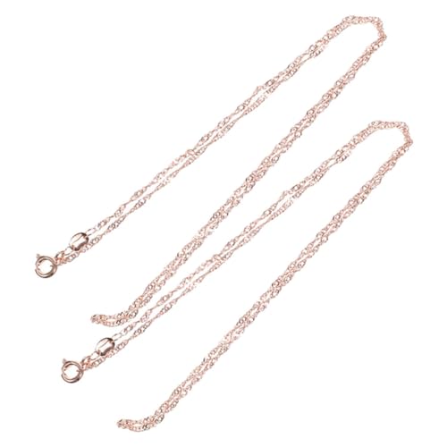 Hohopeti 2 Stück Zarte Kupfer Halsketten in Roségold für Schmuckherstellung Hautfreundliche Glatte Wasserwellen design Ketten für Damen und DIY Schmuckzubehör von Hohopeti
