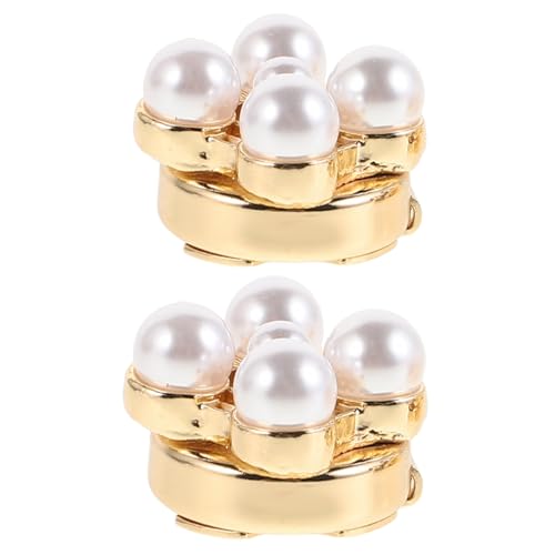 Hohopeti 2 Stücke Blumige Manschettenknöpfe Legierung für Damen Glamouröse Fake Perlen für Formelle Anlässe Hochzeiten und Partys Modisches Accessoire für Hemden von Hohopeti
