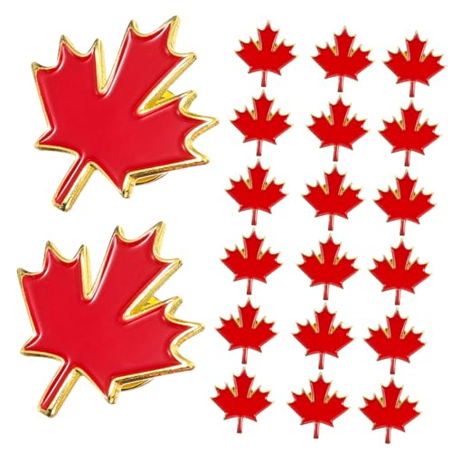 Hohopeti 20 Stück Metallbroschen Maple Leaf Brosche mit Ahornblatt Design Langlebige Mode Badges für Kleidung Stilvolle Anstecknadeln Geeignet für Alltag und Festliche Anlässe von Hohopeti