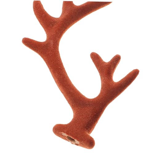 Hohopeti 20 Stück Teiliges DIY Beflockte Hirschgeweihe in Braun Stabile Rentier Haarreifen Zubehör für Weihnachtsdekoration Kleine Geweih Bastelmaterialien für Haarspangen und von Hohopeti