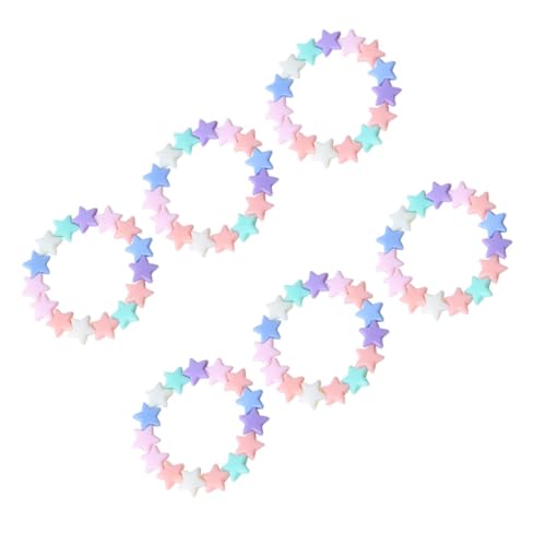 Hohopeti 24 Stück Teiliges Armband mit Acryl Fünf punkte sternen Langlebige Pentagramm Schmuck Einfache Handhabung für Mädchen als Freundschaftsarmbänder und Geschenk zum Kindergeburtstag von Hohopeti