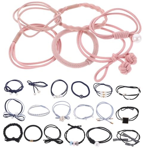 Hohopeti 24 Stück Teiliges Elastisch für Damen und Mädchen Vielseitige Ponytail Holders aus Bequemem Gummiband Geeignet für Dickes und Dünnes Haar Bunte Haarkrawatten für Alltag und von Hohopeti