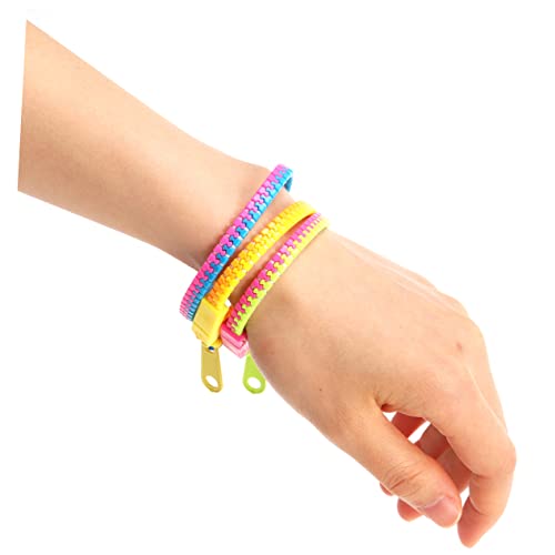Hohopeti 24 Stück Teiliges Zipper Freundschaftsarmband Zweifarbige Armbänder Stressabbauendes Partyzubehör für Bunte Zufällige Farben für Geburtstagsfeiern Zufällige Farbe von Hohopeti