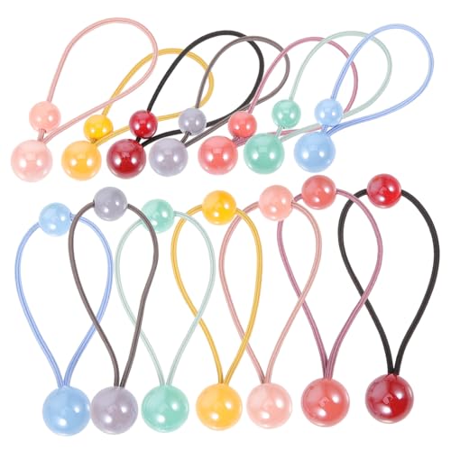 Hohopeti 28 Stck Teiliges Elastische Haargummis für Mädchen Bunte Dehnbare Haarbänder mit Doppelperlen Geeignet für Dünnes Dickes Lockiges und Glattes Haar Modischer Haarschmuck für von Hohopeti