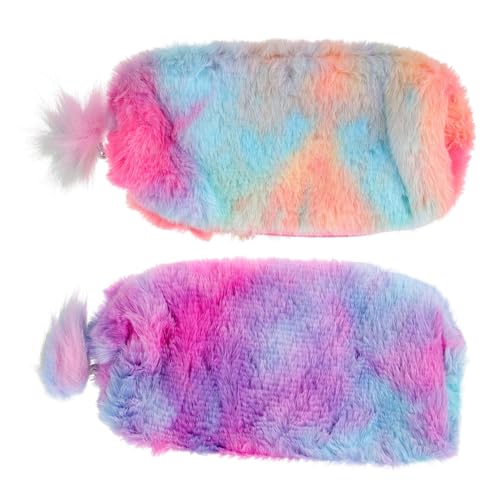 Hohopeti 2 Stücke Plüsch Bleistift Tasche Mädchen Geburtstag Präsentiert Stift Box Organizer Zipper für Schreibwaren Tasche von Hohopeti