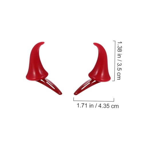 Hohopeti 3 Paare Halloween Teufelshorn Haarklammern Rotes Horn Haarspangen Für Frauen Mädchen Karneval Kostüm Party Haarschmuck von Hohopeti