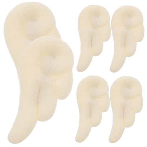 Hohopeti 3 Paare Mädchen Haarklammern Schutzengel Flügel Haarspangen aus Leder Weiß Cartoon Haarschmuck für Party Alltag Festtagsdeko von Hohopeti