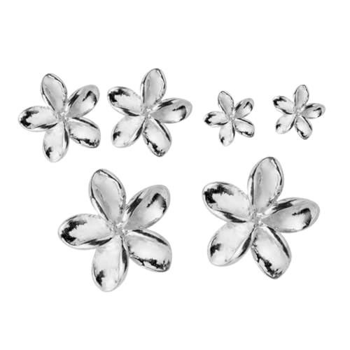 Hohopeti 3 Paare Silber Blüten Ohrstecker für Mädchen Süße Fünfblättrige Blume Ohrschmuck Leicht Hautfreundlich Korrosionsbeständig Modisch für Alltag Party Geschenk von Hohopeti