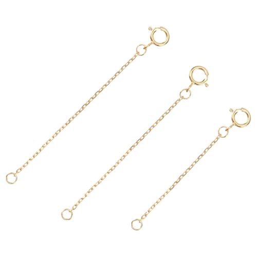 Hohopeti 3 STÜCKE Sterling Silber Verlängerungskette DIY Armband und Halskette Zubehör Feine Verarbeitung Einfache Anbringung Verstellbare Schmuckverlängerung für Damen von Hohopeti