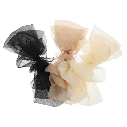 Hohopeti 3 Stck. Große Schleifen-haarclips mit Französischem Design Sichere Federspangen in Schwarz Hellbraun und Beige Modische Haarklammern für Frauen und Mädchen Rutschfest und Langlebig von Hohopeti