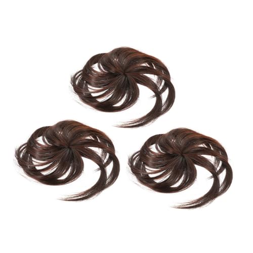 Hohopeti 3 Stück Echthaar-haartopper für Frauen Natürlicher Haarersatz bei Dünnem Haar Unsichtbare Haartopper zur Haarverdichtung und Weißhaarabdeckung Atmungsaktiv und Leicht Lang von Hohopeti