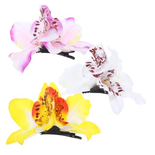 Hohopeti 3 Stück Große Blumen Haarklammern aus Modische Haarschmuck Damen Mädchen Vielseitige Clips für Alltag Hochzeit und Party Rutschfest Farbenfrohe Haarspangen für Teenager von Hohopeti