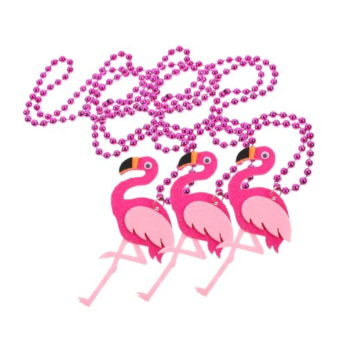 Hohopeti 3 Stück Hawaiianische Flamingo Halskette Tropische Beach Party Schmuck Sommer Accessoire für Alltag Hochzeit Geburtstag Valentinstag Weihnachten von Hohopeti