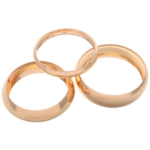 Hohopeti 3 Stück Minimalistisches Mehrlagiges Metallarmband Teilig Goldfarben Breiter Auffälliger Damen Armreif Langlebig Stapelbar Modisches Statement für Frauen und Mädchen von Hohopeti