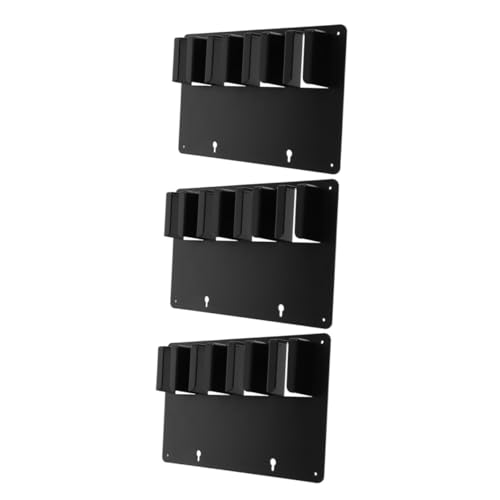 Hohopeti 3 Stück Schwarzer Haarschneiderhalter Wandmontage Friseurzubehör Organizer für Salon Ergonomisches Design für Einfache Werkzeugzugänglichkeit Langlebiger von Hohopeti