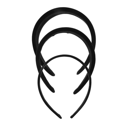 Hohopeti 3 Stück Teiliges Gepolstertes Samt Stirnband für Damen Weiche Haarbänder mit Dicker Polsterung Rutschfest Komfortabel für Sport Alltag und Besondere Anlässe Schwarz von Hohopeti