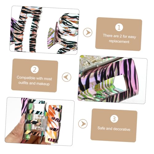 Hohopeti 3 Stück Teiliges Haarklammern mit Zebra Muster Geometrische Acryl Krallenclips Rutschfestes Design für Dickes und Dünnes Haar Modischer Haarschmuck für Frauen und Mädchen von Hohopeti