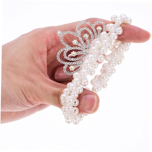 Hohopeti 3 Stück Teiliges Perlenkrone Haargummi für Mädchen Elastische Verstellbare Haarbänder Einfache Anwendung für Geburtstag Hochzeit Party Charmante Ponytail Halter von Hohopeti