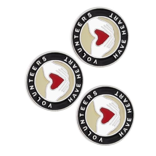 Hohopeti 3 Stück Teiliges Runde Volunteer Broschen aus Legierung Bunte Sicherheitsnadeln Kleidung Dekoration Geometrisches Design Langlebig und Verschleißfest Vielseitig Zufällige Farbe von Hohopeti